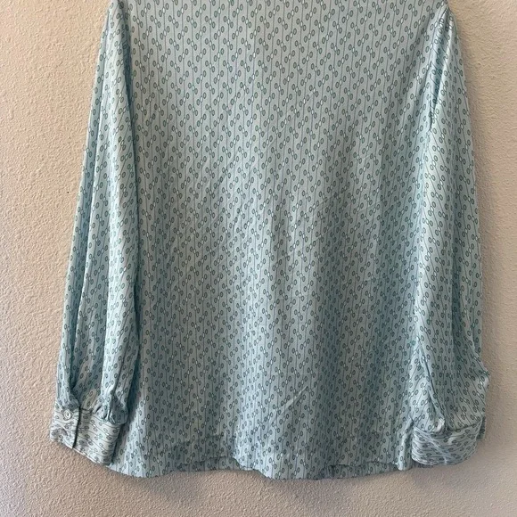 Vintage 70's Button Up Shirt Women's 18 Sodi Miami Blue Disco Dagger Collar - Picture 11 of 14